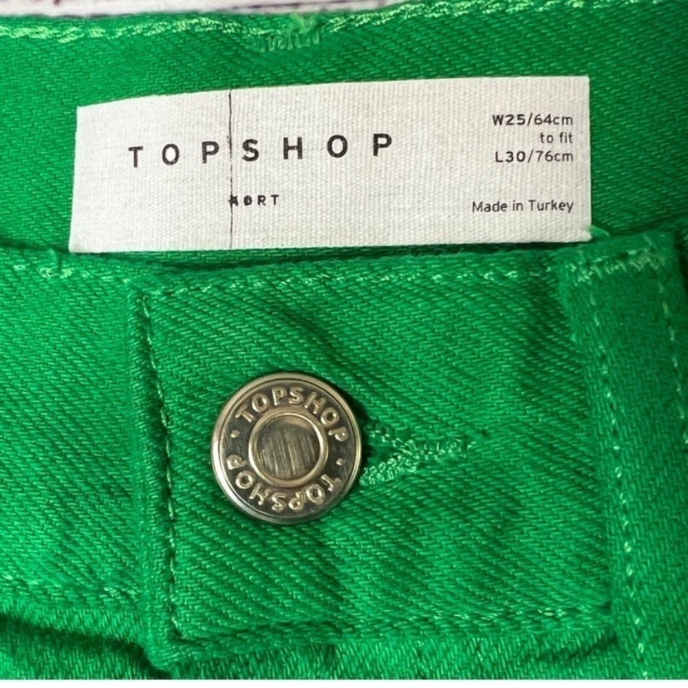 Topshop Kort High Rise Bright Green Jeans never worn Size 2 Wide Leg - Picture 4 of 8